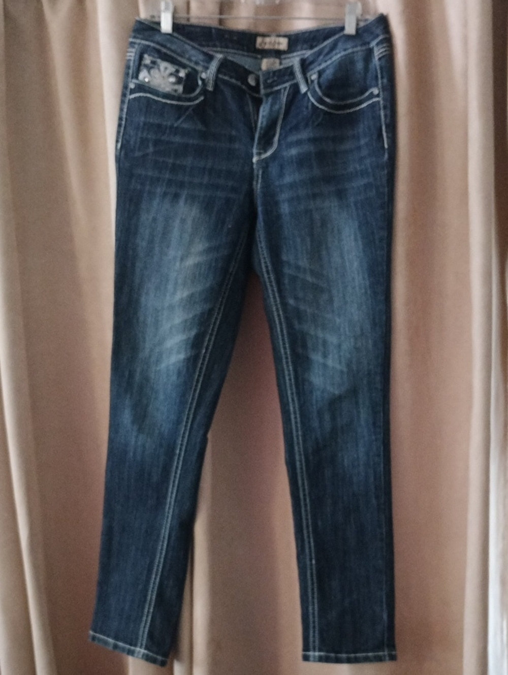 Earl Jeans Dark Indigo Skinny Jeans with Embroidered Pocket